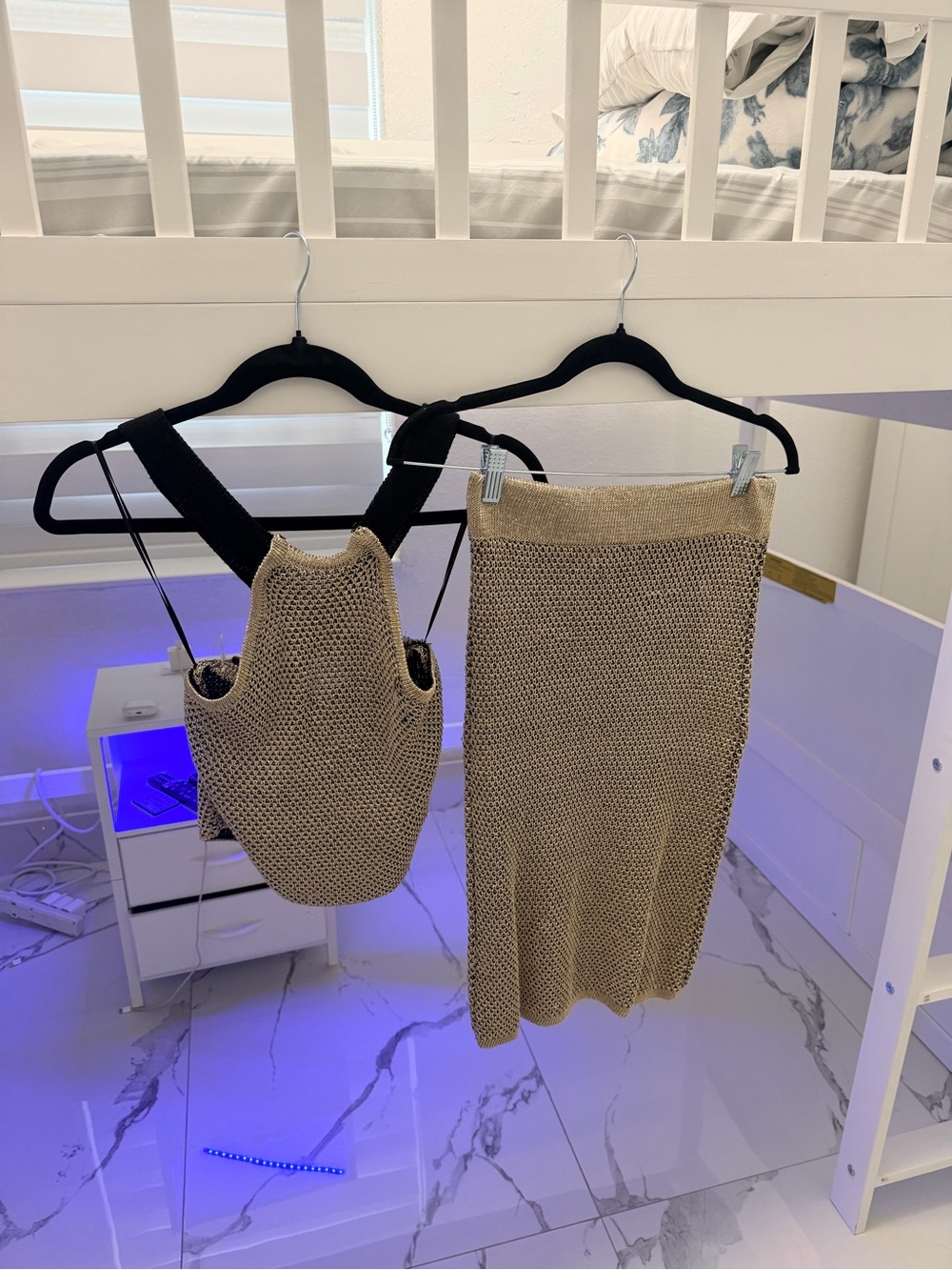 privy Beige Knit Midi Skirt Two-Piece Set